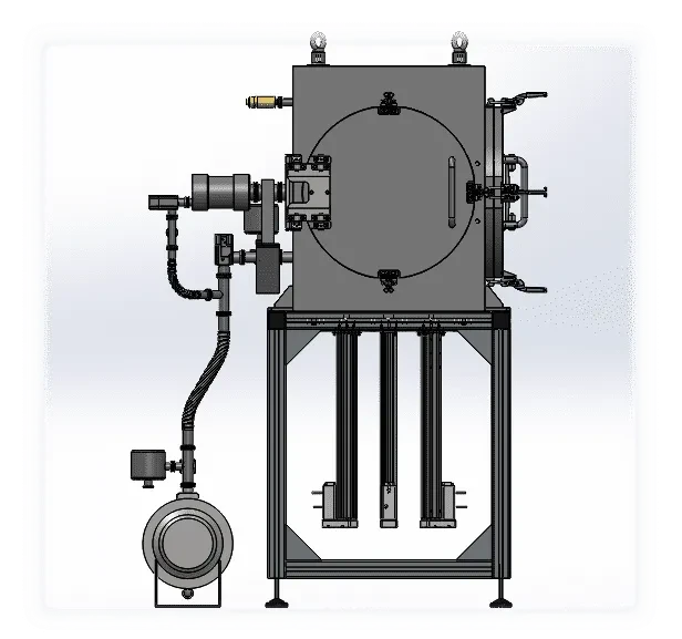 Vacuum chamber with sample transfer system
