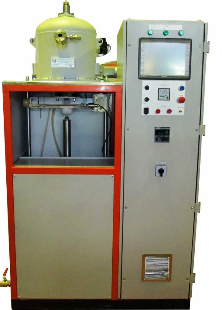 Small-size electric vacuum bell-type furnaces equiped with moving hearth bottom